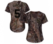 Women's San Diego Padres #5 Greg Garcia Authentic Camo Realtree Collection Flex Base Baseball Jersey