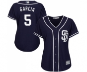 Women's San Diego Padres #5 Greg Garcia Replica Navy Blue Alternate 1 Cool Base Baseball Jersey