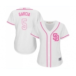 Women's San Diego Padres #5 Greg Garcia Replica White Fashion Cool Base Baseball Jersey