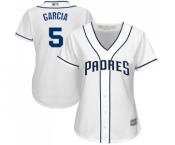 Women's San Diego Padres #5 Greg Garcia Replica White Home Cool Base Baseball Jersey