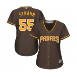 Women's San Diego Padres #55 Matt Strahm Authentic Brown Alternate Cool Base Baseball Jersey