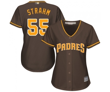 Women's San Diego Padres #55 Matt Strahm Authentic Brown Alternate Cool Base Baseball Jersey