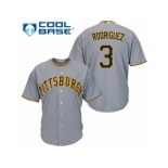 Youth Majestic Pittsburgh Pirates #3 Sean Rodriguez Authentic Grey Road Cool Base MLB Jersey