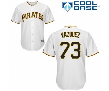 Youth Majestic Pittsburgh Pirates #73 Felipe Vazquez Authentic White Home Cool Base MLB Jersey