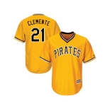 Youth Pittsburgh Pirates #21 Roberto Clemente Gold Cool Base Stitched MLB Jersey