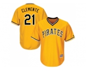 Youth Pittsburgh Pirates #21 Roberto Clemente Gold Cool Base Stitched MLB Jersey