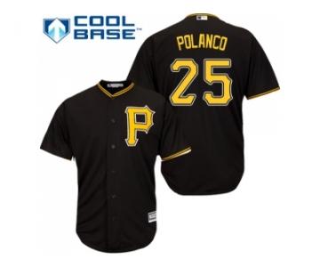 Youth Pittsburgh Pirates #25 Gregory Polanco Black Cool Base Stitched MLB Jersey