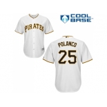 Youth Pittsburgh Pirates #25 Gregory Polanco White Cool Base Stitched MLB Jersey