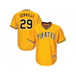 Youth Pittsburgh Pirates #29 Francisco Cervelli Gold Cool Base Stitched MLB Jersey