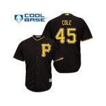 Youth Pittsburgh Pirates #45 Gerrit Cole Black Cool Base Stitched MLB Jersey