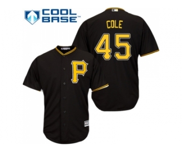 Youth Pittsburgh Pirates #45 Gerrit Cole Black Cool Base Stitched MLB Jersey