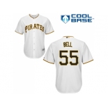 Youth Pittsburgh Pirates #55 Josh Bell White Cool Base Stitched MLB Jersey