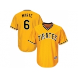 Youth Pittsburgh Pirates #6 Starling Marte Gold Cool Base Stitched MLB Jersey