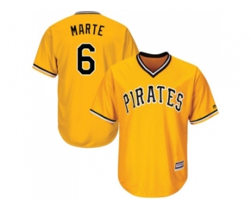 Youth Pittsburgh Pirates #6 Starling Marte Gold Cool Base Stitched MLB Jersey