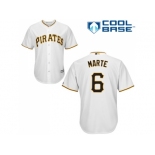 Youth Pittsburgh Pirates #6 Starling Marte White Cool Base Stitched MLB Jersey