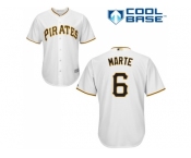 Youth Pittsburgh Pirates #6 Starling Marte White Cool Base Stitched MLB Jersey