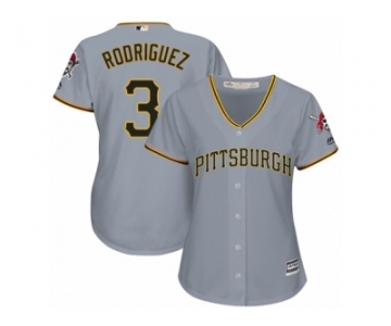 Women Majestic Pittsburgh Pirates #3 Sean Rodriguez Authentic Grey Road Cool Base MLB Jersey