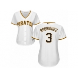 Women Majestic Pittsburgh Pirates #3 Sean Rodriguez Authentic White Home Cool Base MLB Jersey