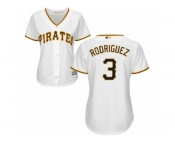 Women Majestic Pittsburgh Pirates #3 Sean Rodriguez Authentic White Home Cool Base MLB Jersey