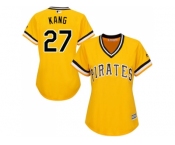 Women Pittsburgh Pirates #27 Jung-ho Kang Gold Alternate Stitched MLB Jersey