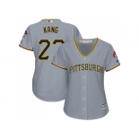 Women Pittsburgh Pirates #27 Jung-ho Kang Grey Road Stitched MLB Jersey