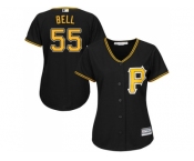 Women Pittsburgh Pirates #55 Josh Bell Black Alternate Stitched MLB Jersey