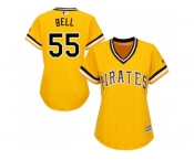 Women Pittsburgh Pirates #55 Josh Bell Gold Alternate Stitched MLB Jersey