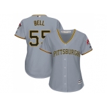 Women Pittsburgh Pirates #55 Josh Bell Grey Road Stitched MLB Jersey