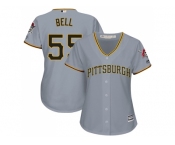 Women Pittsburgh Pirates #55 Josh Bell Grey Road Stitched MLB Jersey