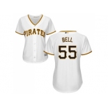 Women Pittsburgh Pirates #55 Josh Bell White Home Stitched MLB Jersey