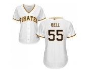 Women Pittsburgh Pirates #55 Josh Bell White Home Stitched MLB Jersey