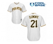 Women's Majestic Pittsburgh Pirates #21 Roberto Clemente Replica White Home Cool Base MLB Jersey