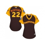 Women's Majestic Pittsburgh Pirates #22 Andrew McCutchen Authentic Brown 2016 All-Star National League BP Cool Base MLB Jersey