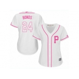 Women's Majestic Pittsburgh Pirates #24 Barry Bonds Replica White Fashion Cool Base MLB Jersey