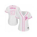 Women's Majestic Pittsburgh Pirates #27 Kent Tekulve Authentic White Fashion Cool Base MLB Jersey