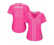 Women's Majestic Pittsburgh Pirates #27 Kent Tekulve Replica Pink Fashion Cool Base MLB Jersey