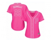 Women's Majestic Pittsburgh Pirates #29 Francisco Cervelli Replica Pink Fashion Cool Base MLB Jersey