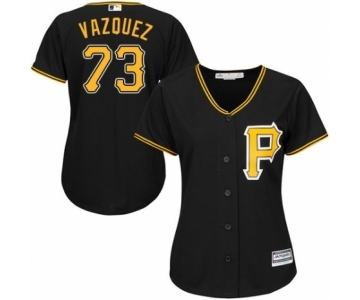 Women's Majestic Pittsburgh Pirates #73 Felipe Vazquez Authentic Black Alternate Cool Base MLB Jersey