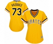 Women's Majestic Pittsburgh Pirates #73 Felipe Vazquez Authentic Gold Alternate Cool Base MLB Jersey