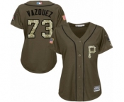 Women's Majestic Pittsburgh Pirates #73 Felipe Vazquez Authentic Green Salute to Service MLB Jersey