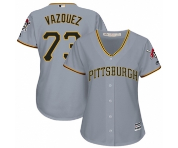 Women's Majestic Pittsburgh Pirates #73 Felipe Vazquez Authentic Grey Road Cool Base MLB Jersey