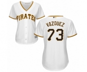 Women's Majestic Pittsburgh Pirates #73 Felipe Vazquez Authentic White Home Cool Base MLB Jersey