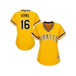 Women's Pittsburgh Pirates #16 Jung-ho Kang Gold Alternate Stitched MLB Jersey