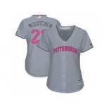 Women's Pittsburgh Pirates #22 Andrew McCutchen Grey Mother's Day Cool Base Stitched MLB Jersey