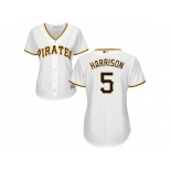 Women's Pittsburgh Pirates #5 Josh Harrison White Home Stitched MLB Jersey