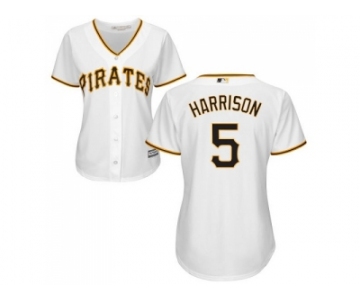 Women's Pittsburgh Pirates #5 Josh Harrison White Home Stitched MLB Jersey