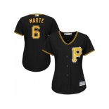 Women's Pittsburgh Pirates #6 Starling Marte Black Alternate Stitched MLB Jersey