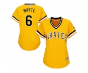 Women's Pittsburgh Pirates #6 Starling Marte Gold Alternate Stitched MLB Jersey