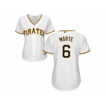 Women's Pittsburgh Pirates #6 Starling Marte White Home Stitched MLB Jersey