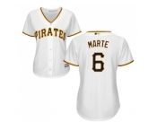 Women's Pittsburgh Pirates #6 Starling Marte White Home Stitched MLB Jersey